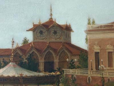 Guglielmo Bilancioni (1836-1907), particolare della Capanna svizzera, in Il Kursaal, olio su tela, 1875 ca.(ph. P.Delucca)