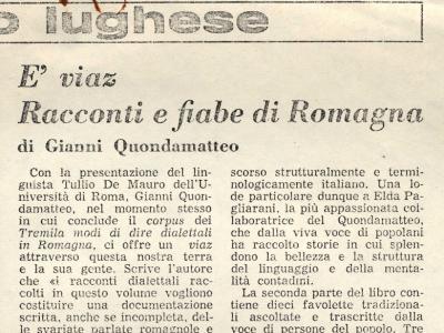 Articolo di Giuseppe Bellosi in La vedetta,1 apr. 1975