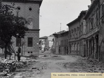 Rimini, via Gambalunga prima della ricostruzione, 1944 (Foto Luigi Severi)