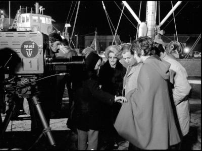 I Canterini Romagnoli al Porto canale di Rimini per il Capodanno 1969 ripreso in Eurovisione (Foto D. Minghini)