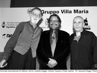 Giornate Internazionali di Studio Pio Manzù, 1998: Godfrey Reggio, Oliviero Toscani, Peter Gabriel (Archivio Raggi/Riminipress)